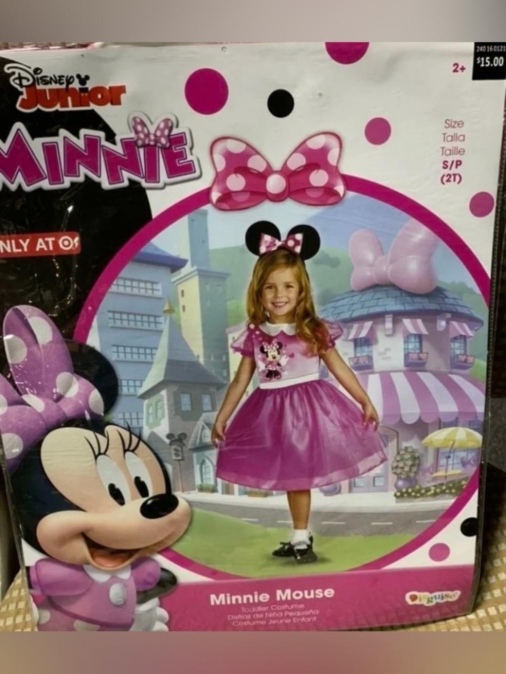 New Disney Minnie Mouse toddler girl size 2T pink dress and ears headband costum